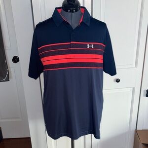 Under Armour Men's Polo in Dark Blue and Red